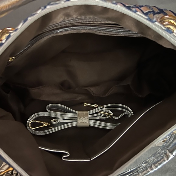 Denim /Rhinestone Embossed Handbag - Picture 3 of 4